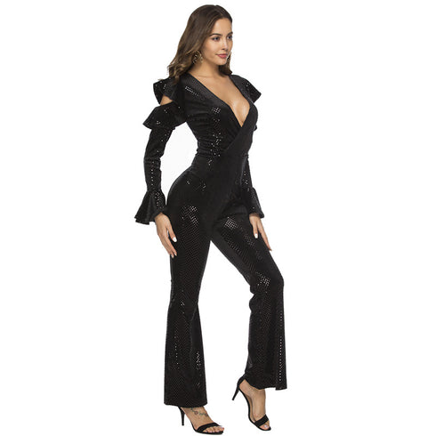 Deep V jumpsuit - ROUTINE FASHION